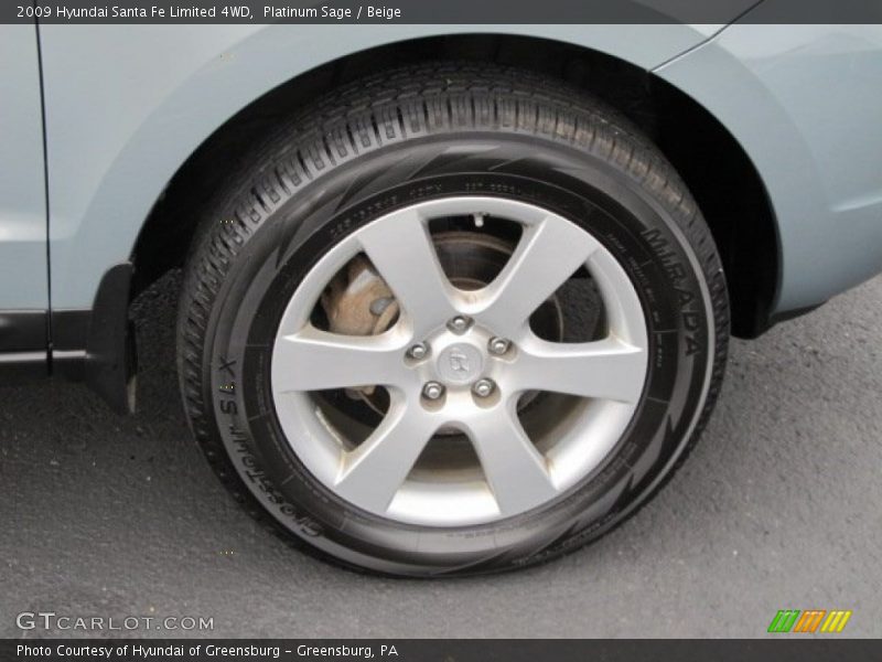 Platinum Sage / Beige 2009 Hyundai Santa Fe Limited 4WD