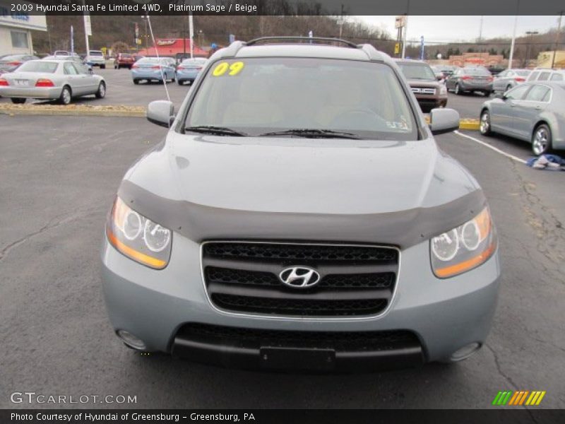 Platinum Sage / Beige 2009 Hyundai Santa Fe Limited 4WD