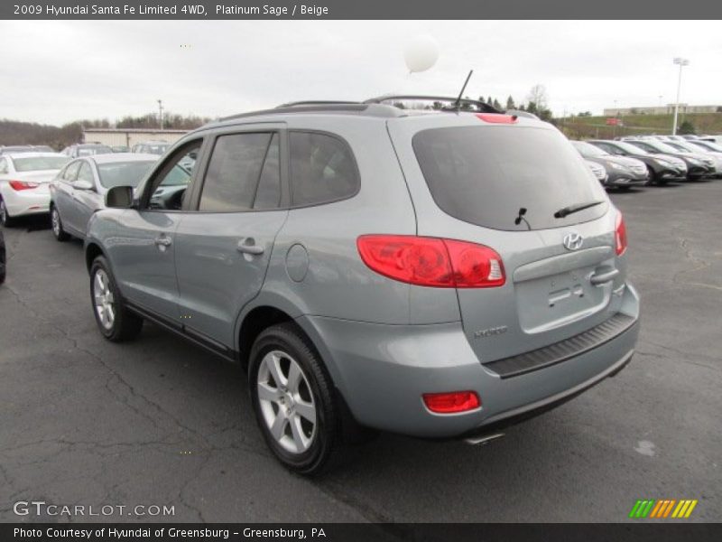 Platinum Sage / Beige 2009 Hyundai Santa Fe Limited 4WD