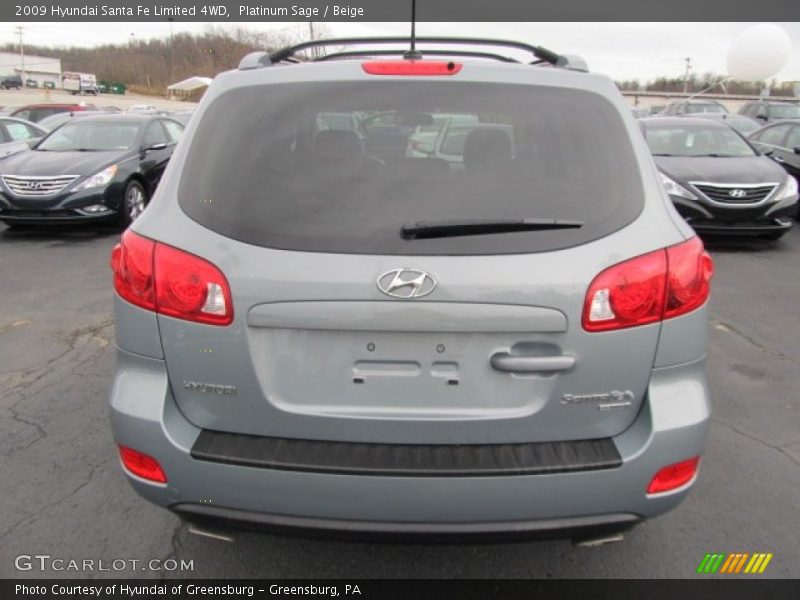 Platinum Sage / Beige 2009 Hyundai Santa Fe Limited 4WD