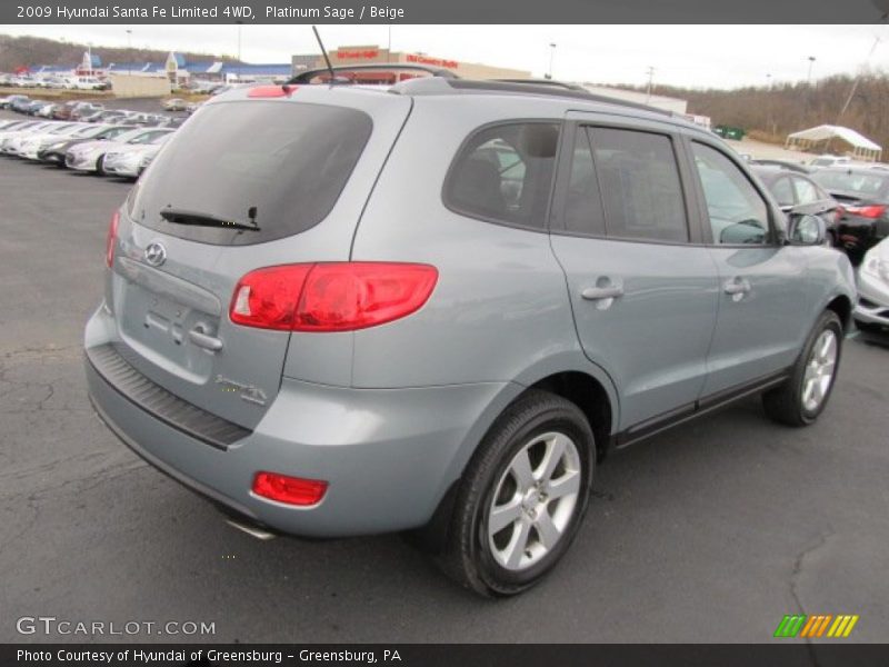 Platinum Sage / Beige 2009 Hyundai Santa Fe Limited 4WD