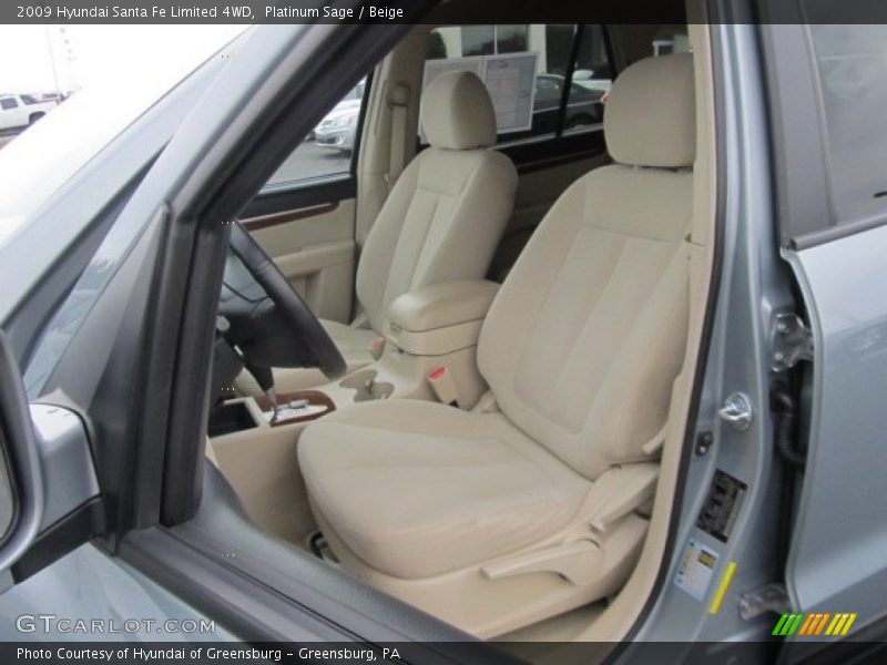 Platinum Sage / Beige 2009 Hyundai Santa Fe Limited 4WD