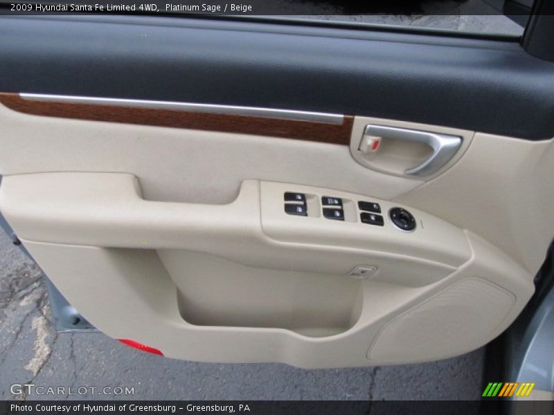 Platinum Sage / Beige 2009 Hyundai Santa Fe Limited 4WD