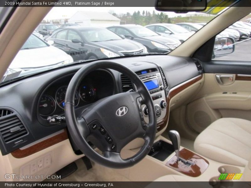 Platinum Sage / Beige 2009 Hyundai Santa Fe Limited 4WD