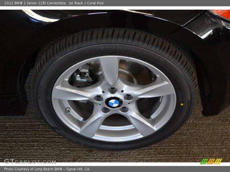 Jet Black / Coral Red 2012 BMW 1 Series 128i Convertible