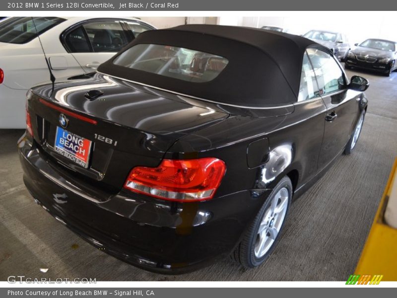 Jet Black / Coral Red 2012 BMW 1 Series 128i Convertible