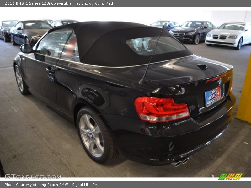 Jet Black / Coral Red 2012 BMW 1 Series 128i Convertible