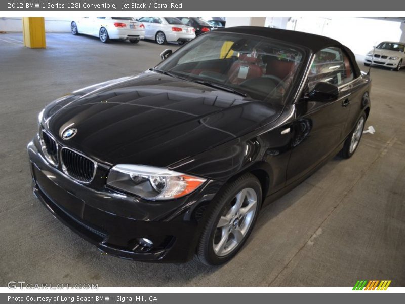 Jet Black / Coral Red 2012 BMW 1 Series 128i Convertible