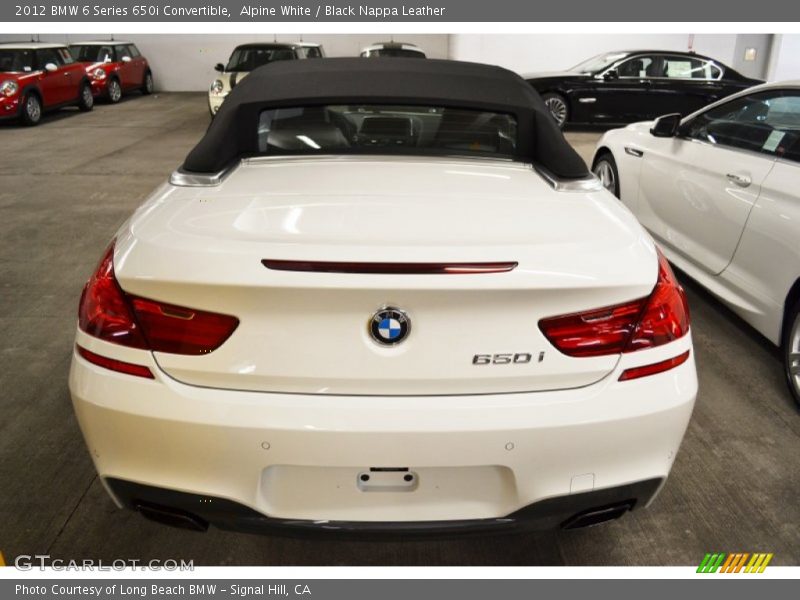 Alpine White / Black Nappa Leather 2012 BMW 6 Series 650i Convertible