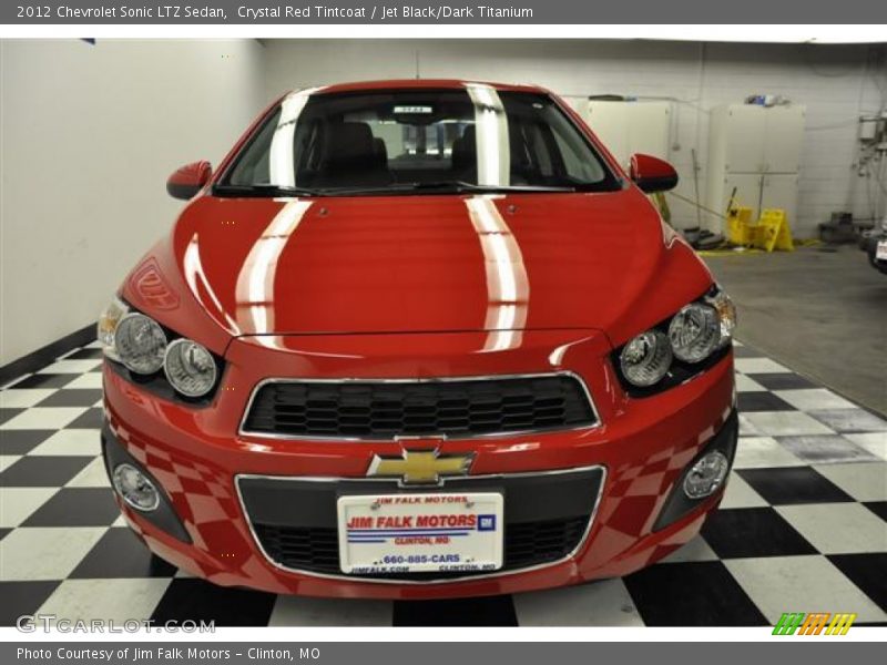 Crystal Red Tintcoat / Jet Black/Dark Titanium 2012 Chevrolet Sonic LTZ Sedan