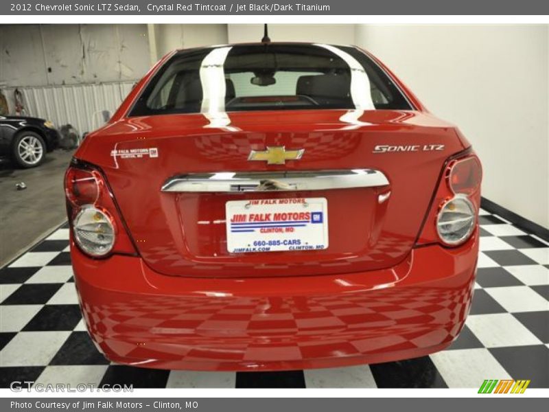Crystal Red Tintcoat / Jet Black/Dark Titanium 2012 Chevrolet Sonic LTZ Sedan