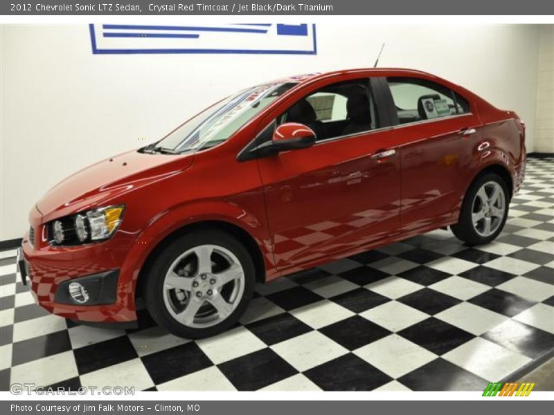 Crystal Red Tintcoat / Jet Black/Dark Titanium 2012 Chevrolet Sonic LTZ Sedan