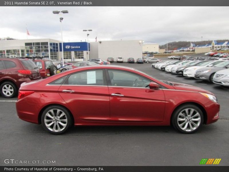 Venetian Red / Black 2011 Hyundai Sonata SE 2.0T