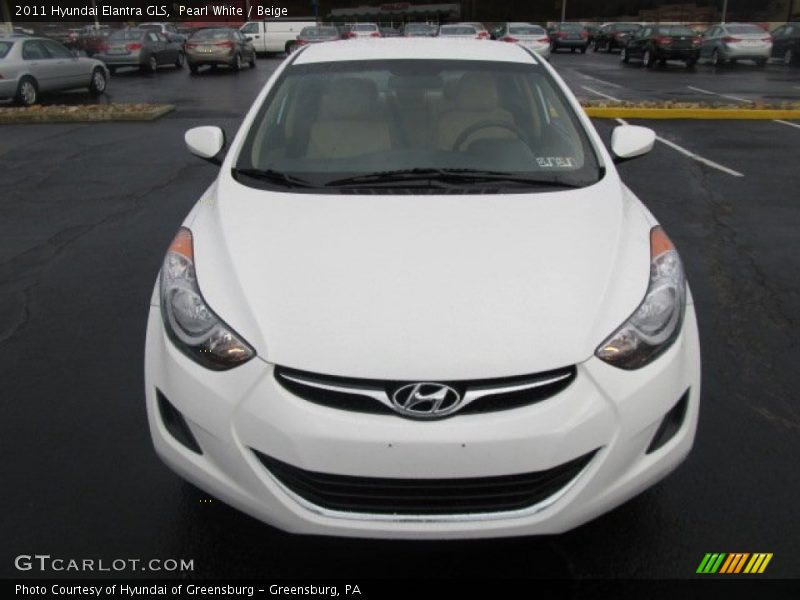 Pearl White / Beige 2011 Hyundai Elantra GLS