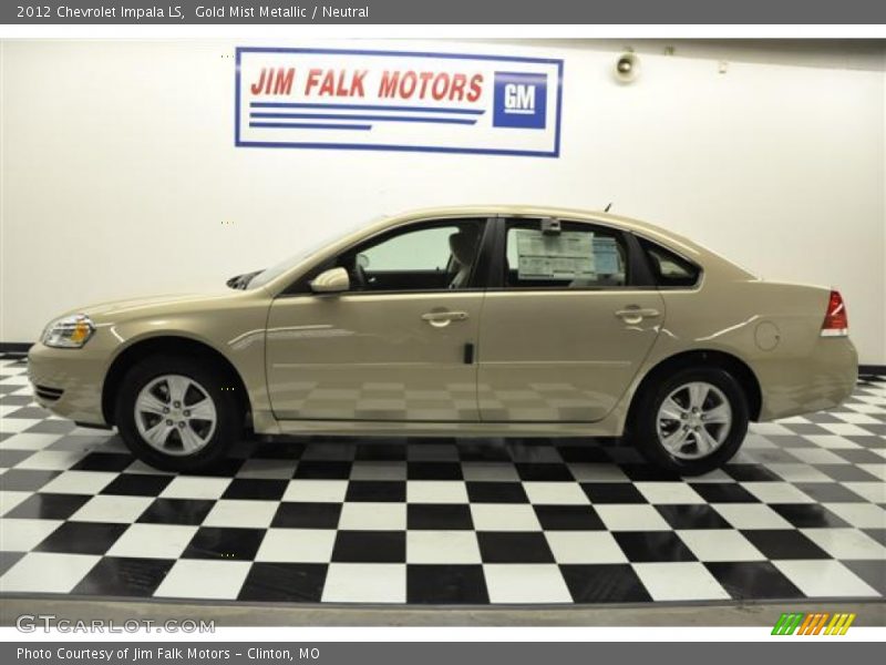 Gold Mist Metallic / Neutral 2012 Chevrolet Impala LS