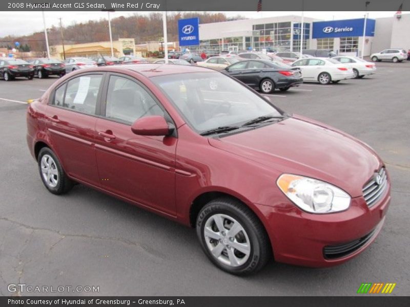 Wine Red / Gray 2008 Hyundai Accent GLS Sedan