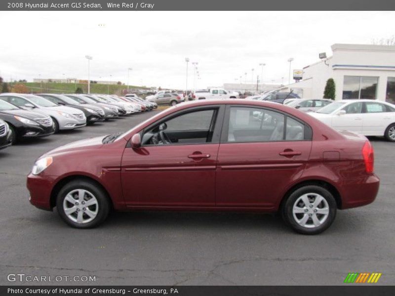 Wine Red / Gray 2008 Hyundai Accent GLS Sedan