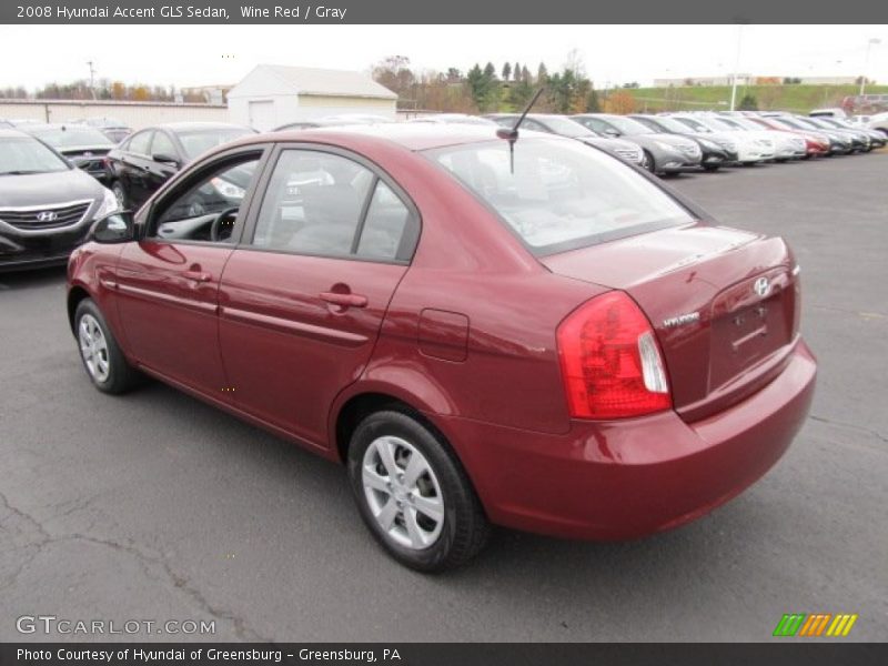 Wine Red / Gray 2008 Hyundai Accent GLS Sedan