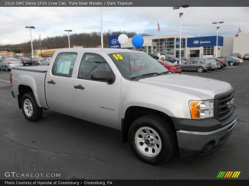 Pure Silver Metallic / Dark Titanium 2010 GMC Sierra 1500 Crew Cab