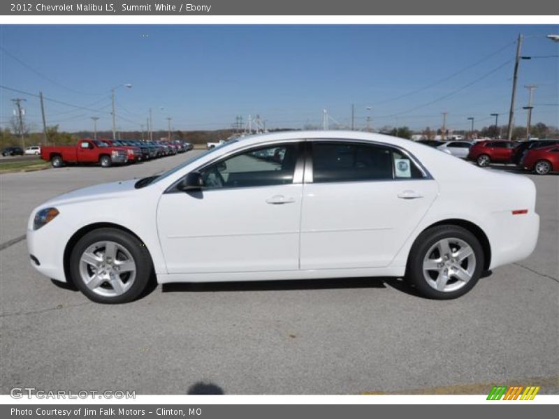 Summit White / Ebony 2012 Chevrolet Malibu LS