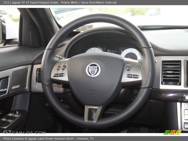 Polaris White / Spice Red/Warm Charcoal 2011 Jaguar XF XF Supercharged Sedan