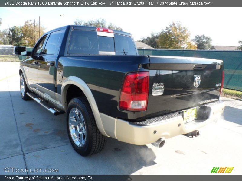 Brilliant Black Crystal Pearl / Dark Slate Gray/Russet Brown 2011 Dodge Ram 1500 Laramie Longhorn Crew Cab 4x4