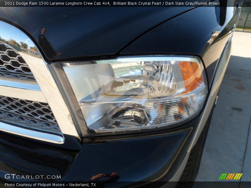 Brilliant Black Crystal Pearl / Dark Slate Gray/Russet Brown 2011 Dodge Ram 1500 Laramie Longhorn Crew Cab 4x4