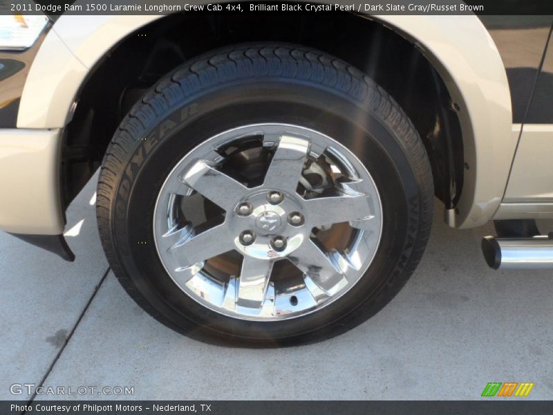 Brilliant Black Crystal Pearl / Dark Slate Gray/Russet Brown 2011 Dodge Ram 1500 Laramie Longhorn Crew Cab 4x4