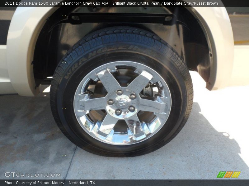 Brilliant Black Crystal Pearl / Dark Slate Gray/Russet Brown 2011 Dodge Ram 1500 Laramie Longhorn Crew Cab 4x4