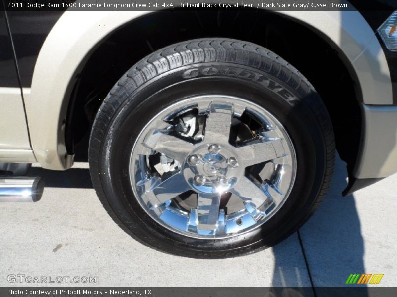 Brilliant Black Crystal Pearl / Dark Slate Gray/Russet Brown 2011 Dodge Ram 1500 Laramie Longhorn Crew Cab 4x4