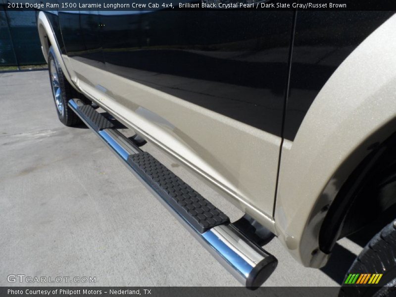 Brilliant Black Crystal Pearl / Dark Slate Gray/Russet Brown 2011 Dodge Ram 1500 Laramie Longhorn Crew Cab 4x4