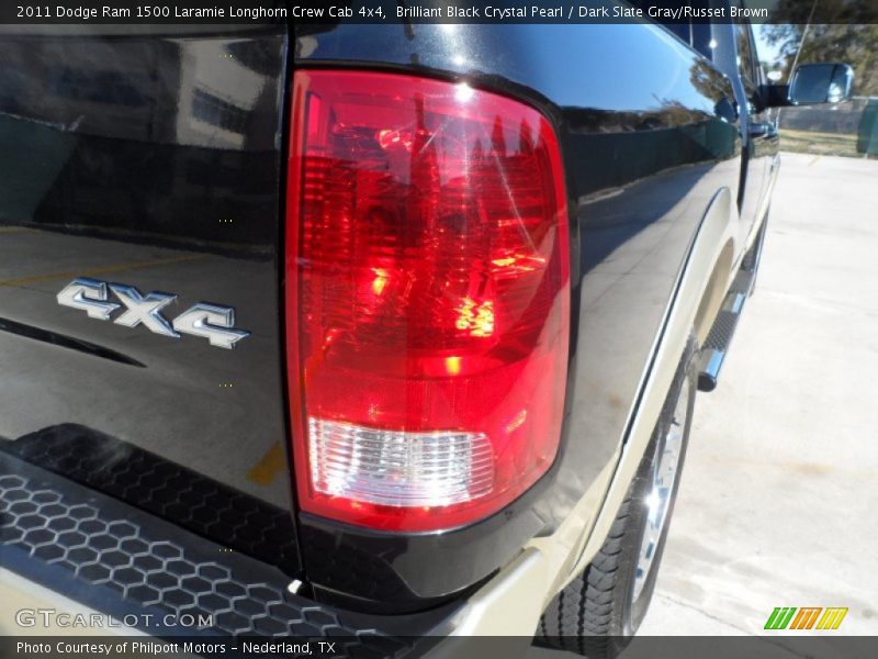 Brilliant Black Crystal Pearl / Dark Slate Gray/Russet Brown 2011 Dodge Ram 1500 Laramie Longhorn Crew Cab 4x4