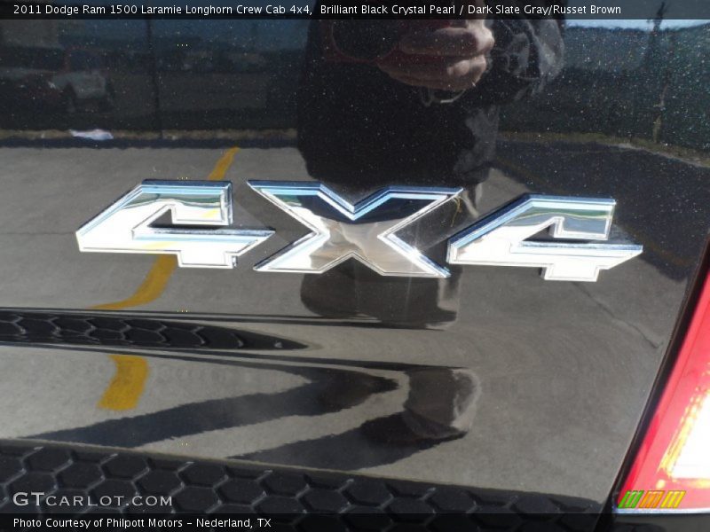 Brilliant Black Crystal Pearl / Dark Slate Gray/Russet Brown 2011 Dodge Ram 1500 Laramie Longhorn Crew Cab 4x4