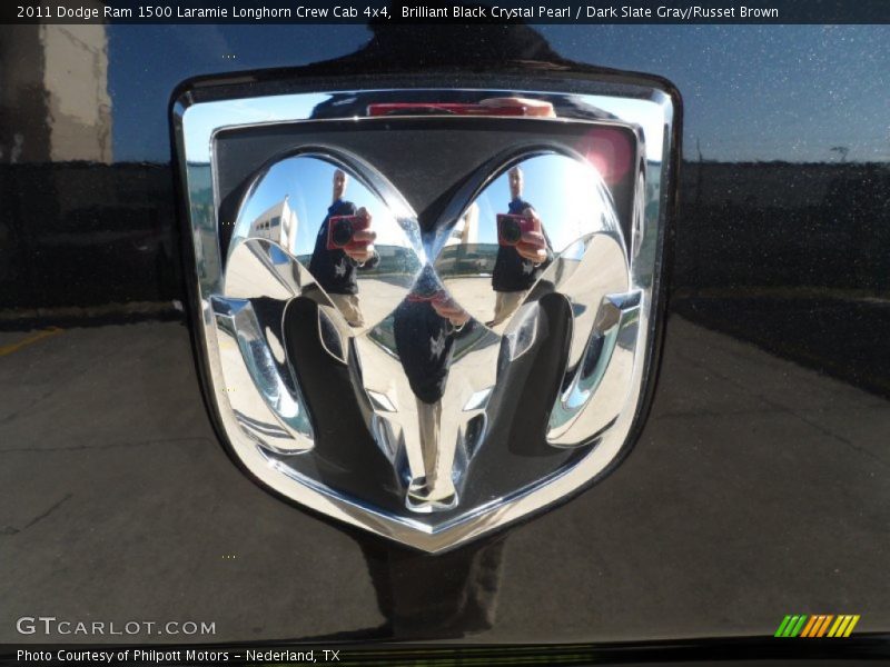 Brilliant Black Crystal Pearl / Dark Slate Gray/Russet Brown 2011 Dodge Ram 1500 Laramie Longhorn Crew Cab 4x4