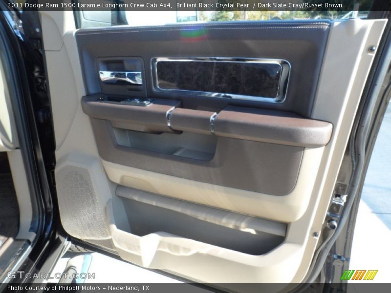 Brilliant Black Crystal Pearl / Dark Slate Gray/Russet Brown 2011 Dodge Ram 1500 Laramie Longhorn Crew Cab 4x4