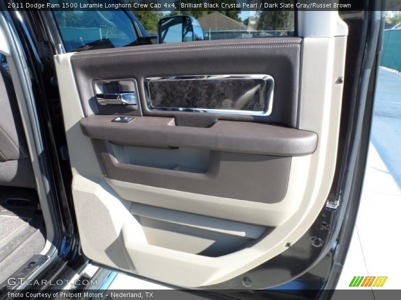 Brilliant Black Crystal Pearl / Dark Slate Gray/Russet Brown 2011 Dodge Ram 1500 Laramie Longhorn Crew Cab 4x4