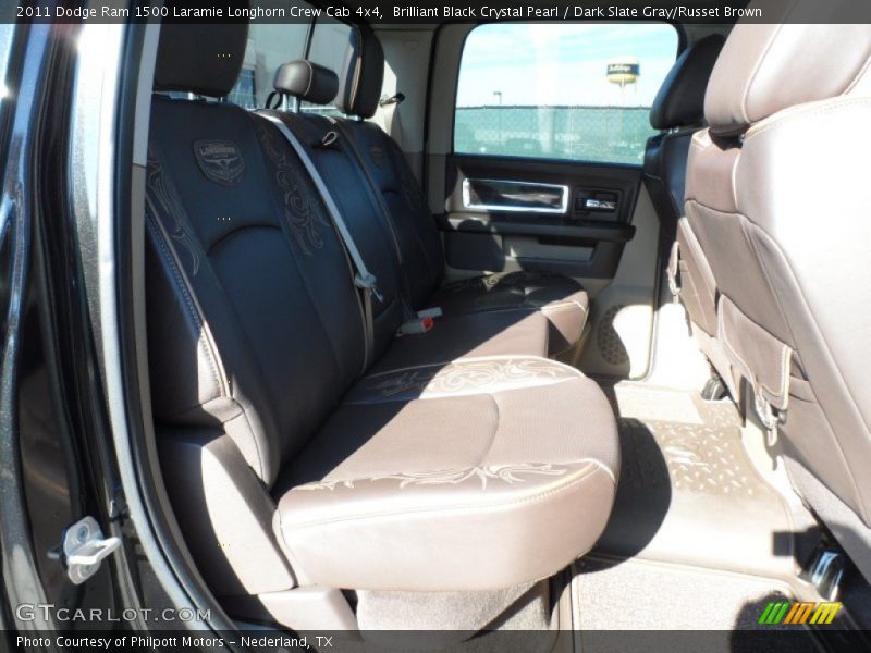 Brilliant Black Crystal Pearl / Dark Slate Gray/Russet Brown 2011 Dodge Ram 1500 Laramie Longhorn Crew Cab 4x4