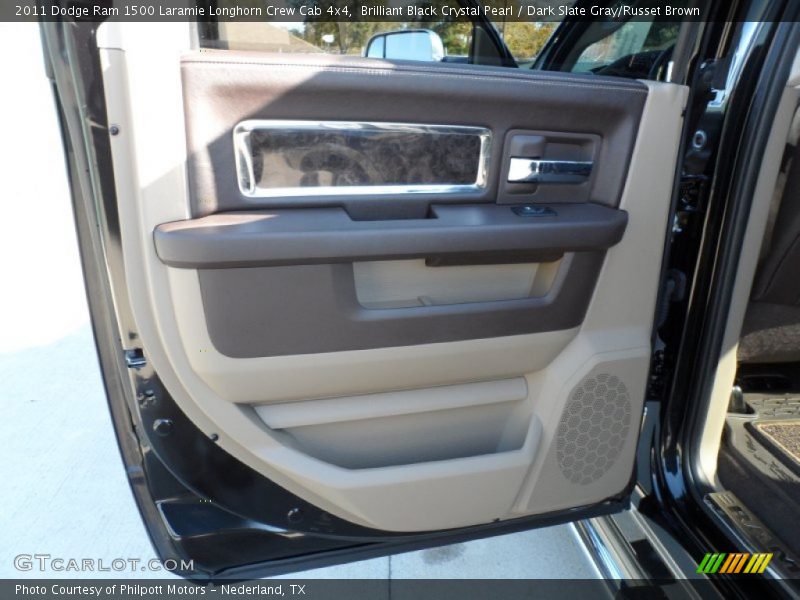 Brilliant Black Crystal Pearl / Dark Slate Gray/Russet Brown 2011 Dodge Ram 1500 Laramie Longhorn Crew Cab 4x4