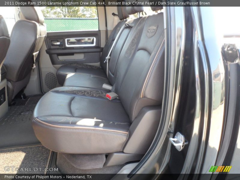 Brilliant Black Crystal Pearl / Dark Slate Gray/Russet Brown 2011 Dodge Ram 1500 Laramie Longhorn Crew Cab 4x4