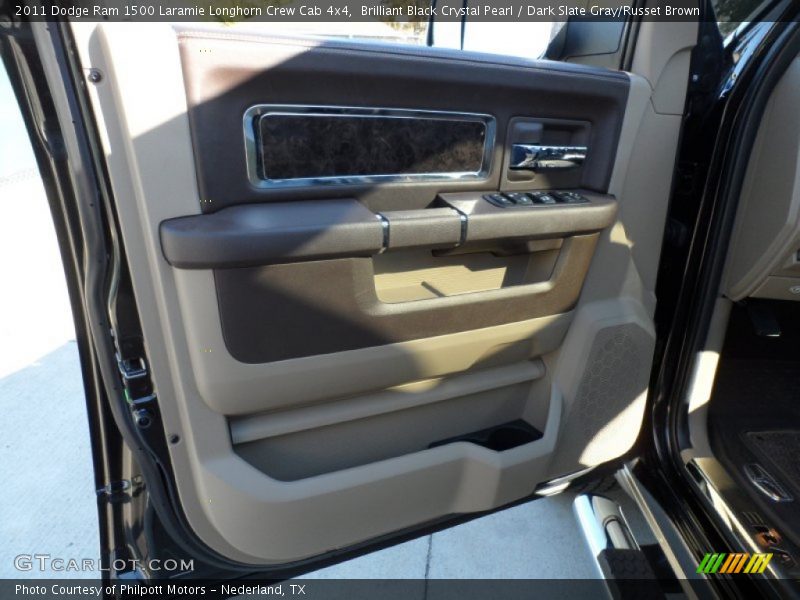 Brilliant Black Crystal Pearl / Dark Slate Gray/Russet Brown 2011 Dodge Ram 1500 Laramie Longhorn Crew Cab 4x4