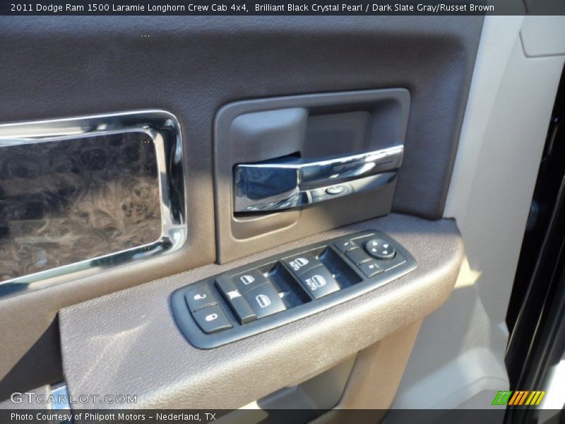 Brilliant Black Crystal Pearl / Dark Slate Gray/Russet Brown 2011 Dodge Ram 1500 Laramie Longhorn Crew Cab 4x4