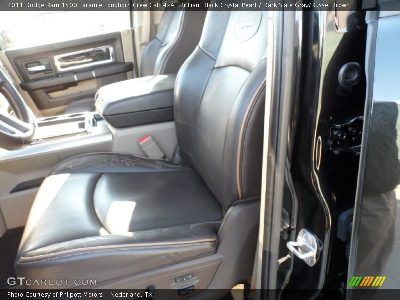Brilliant Black Crystal Pearl / Dark Slate Gray/Russet Brown 2011 Dodge Ram 1500 Laramie Longhorn Crew Cab 4x4