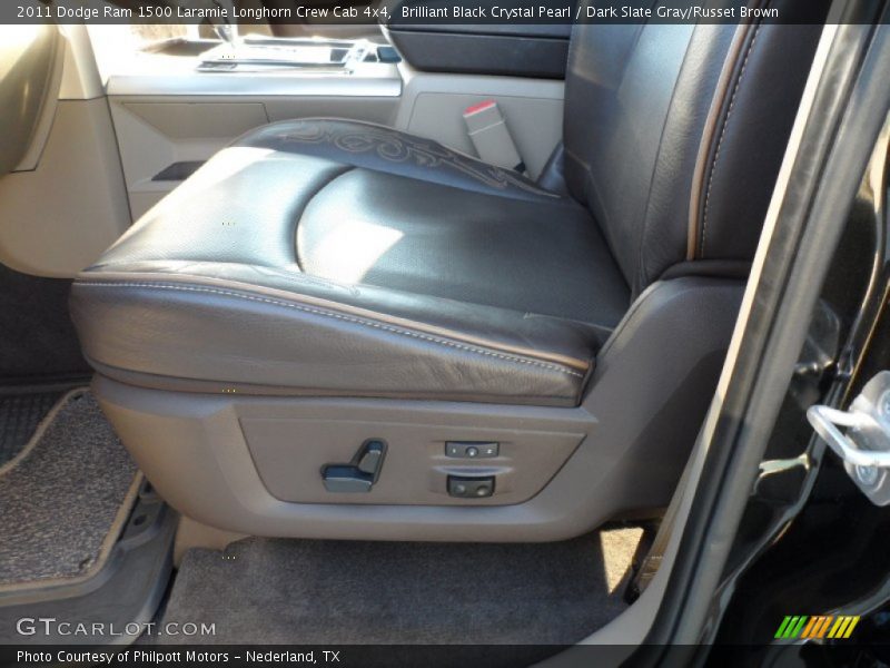 Brilliant Black Crystal Pearl / Dark Slate Gray/Russet Brown 2011 Dodge Ram 1500 Laramie Longhorn Crew Cab 4x4