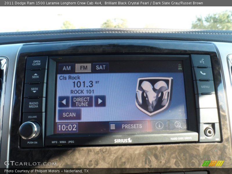 Brilliant Black Crystal Pearl / Dark Slate Gray/Russet Brown 2011 Dodge Ram 1500 Laramie Longhorn Crew Cab 4x4