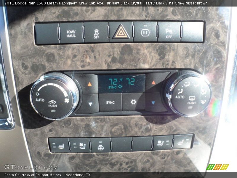 Brilliant Black Crystal Pearl / Dark Slate Gray/Russet Brown 2011 Dodge Ram 1500 Laramie Longhorn Crew Cab 4x4