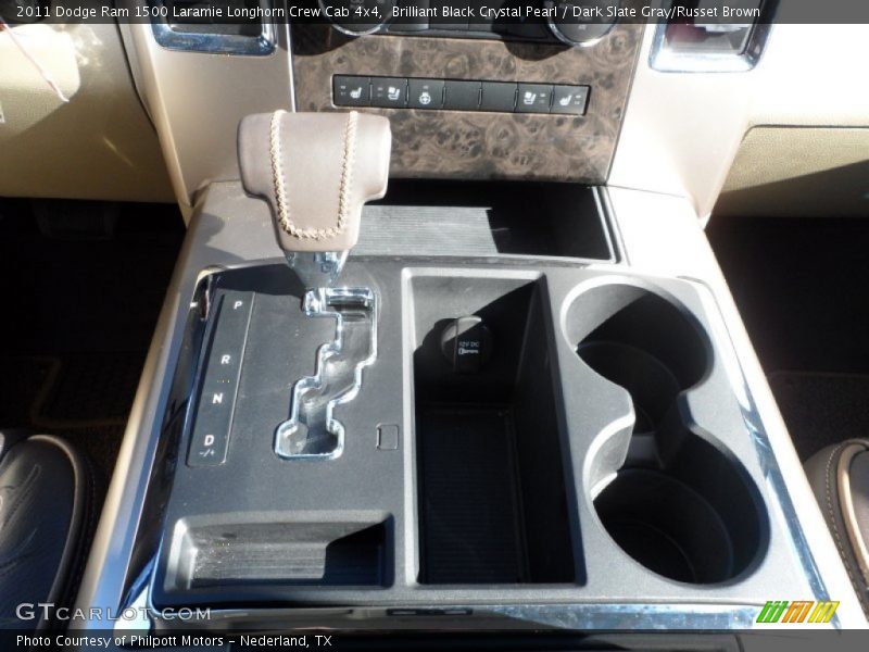 Brilliant Black Crystal Pearl / Dark Slate Gray/Russet Brown 2011 Dodge Ram 1500 Laramie Longhorn Crew Cab 4x4