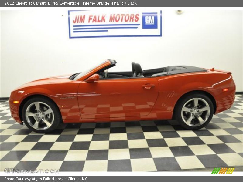 Inferno Orange Metallic / Black 2012 Chevrolet Camaro LT/RS Convertible