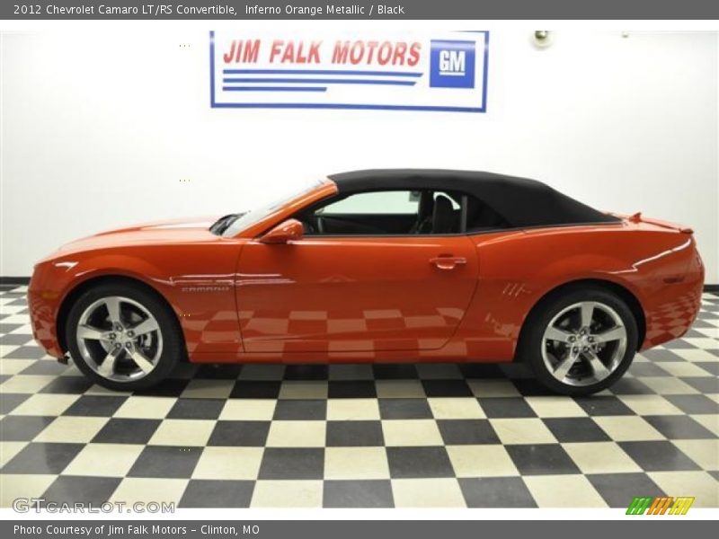 Inferno Orange Metallic / Black 2012 Chevrolet Camaro LT/RS Convertible