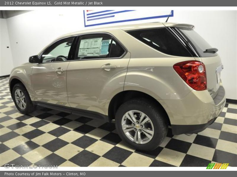 Gold Mist Metallic / Jet Black 2012 Chevrolet Equinox LS