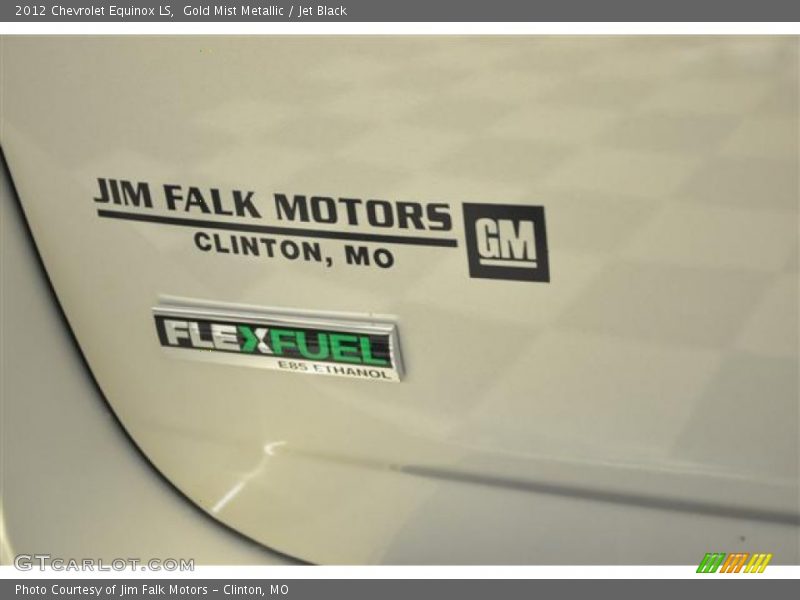 Gold Mist Metallic / Jet Black 2012 Chevrolet Equinox LS
